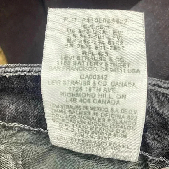 Women’s Levi Strauss Black Mid Rise Skinny Jeans Black Tab - Picture 5 of 7